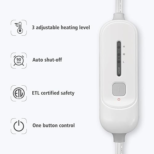 Miniatura 7 de COMFIER Almohadilla térmica grande para aliviar el dolor de espalda, regalos para él, almohadilla térmica para cuello y hombros, almohadillas