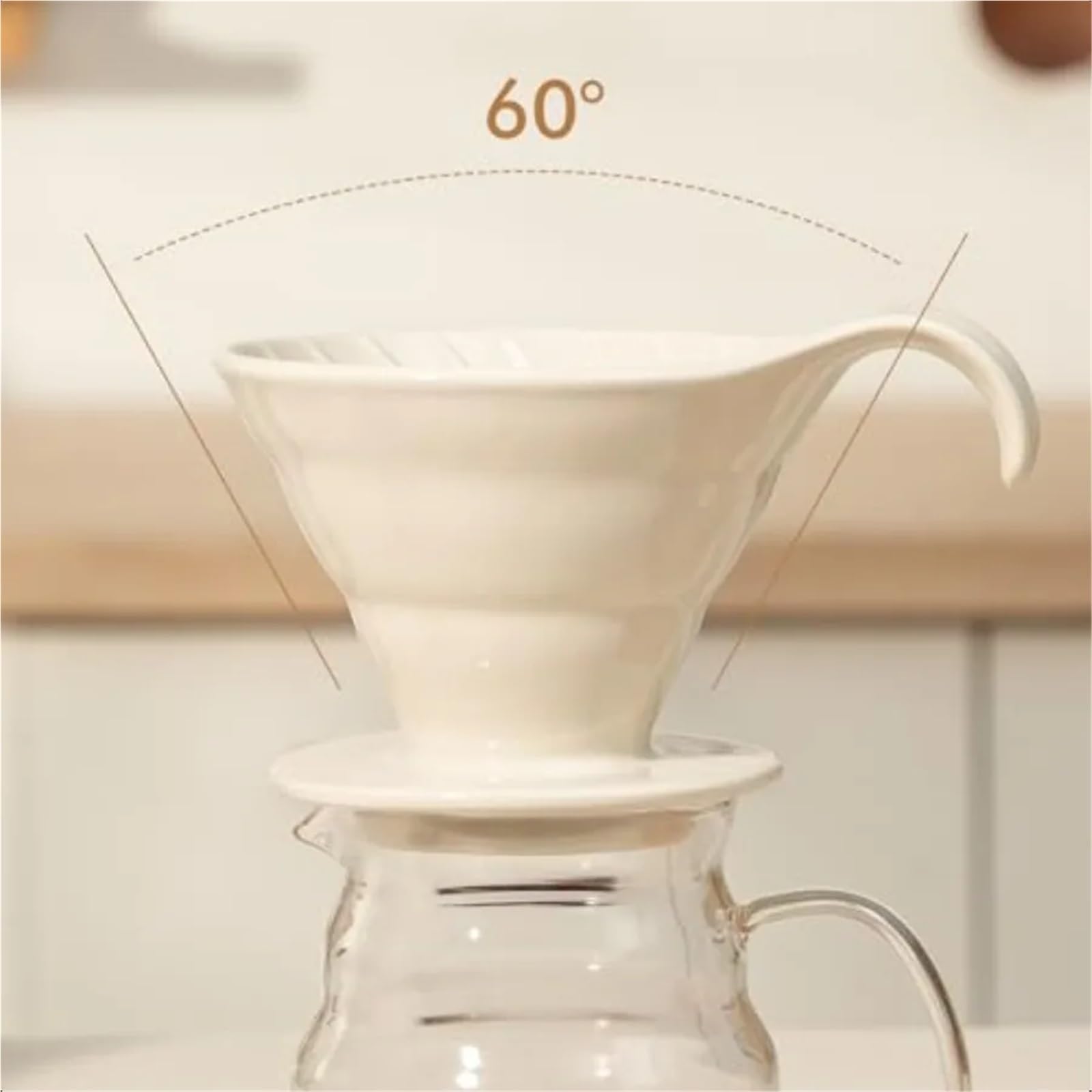 Cafetera V60 de cerámica for verter sobre café, goteador porcelana reutilizable, portátil, filtro goteo, accesorios Origami, 1 Uds