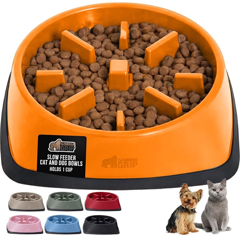 Comedouro Lento para Cães com Labirinto e Base de Borracha GORILLA GRIP, 1 Xícara