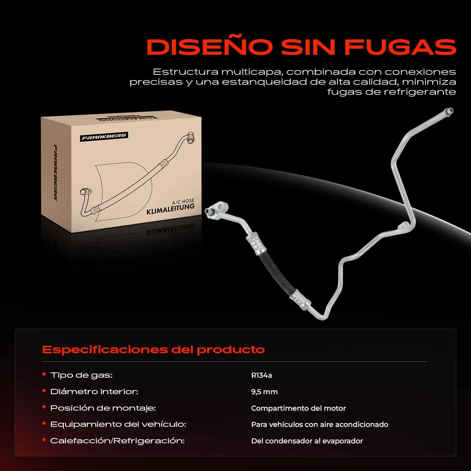 Frankberg Tubería de alta/baja presión aire acondicionado 8200352292 | Compatible con: K.a.n.g.o.o Express FC0/1, K.a.n.g.o.o KC0/1
