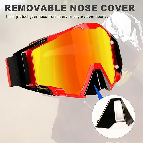Miniatura 6 de Gafas de motocross con cubierta para la nariz, gafas de motocross MX y ATV todoterreno para adultos unisex