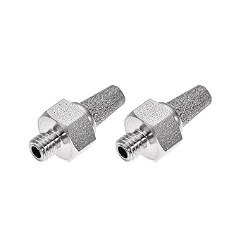 uxcell Exhaust Muffler M5 Male Thread Sintered Stainless Steel Breather Pneumatic Air Muffler 2pcs