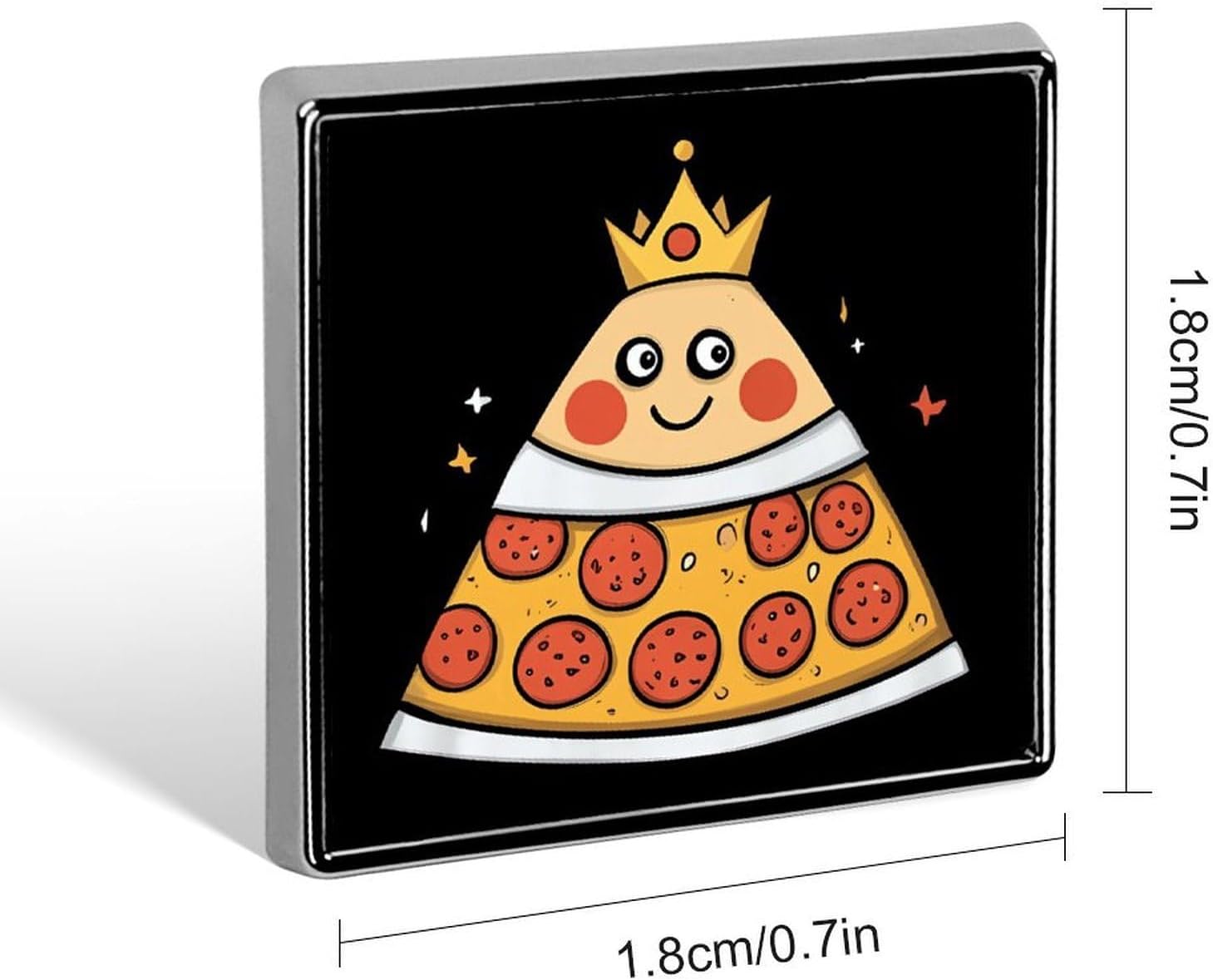 Pizza And The King Metal Badge Pins 0.7" Square Brooches image 2