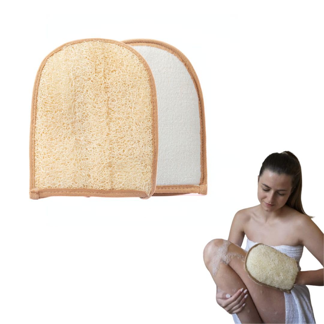 Loofahcrafts Peelinghandschuh natürlicher ägyptischer Luffa-Schwamm Luffa Waschhandschuh Badeschwamm Peelingschwamm Luffah exfoliating gloves Body Scrubber Dusch Fluff Duschschwamm Körper