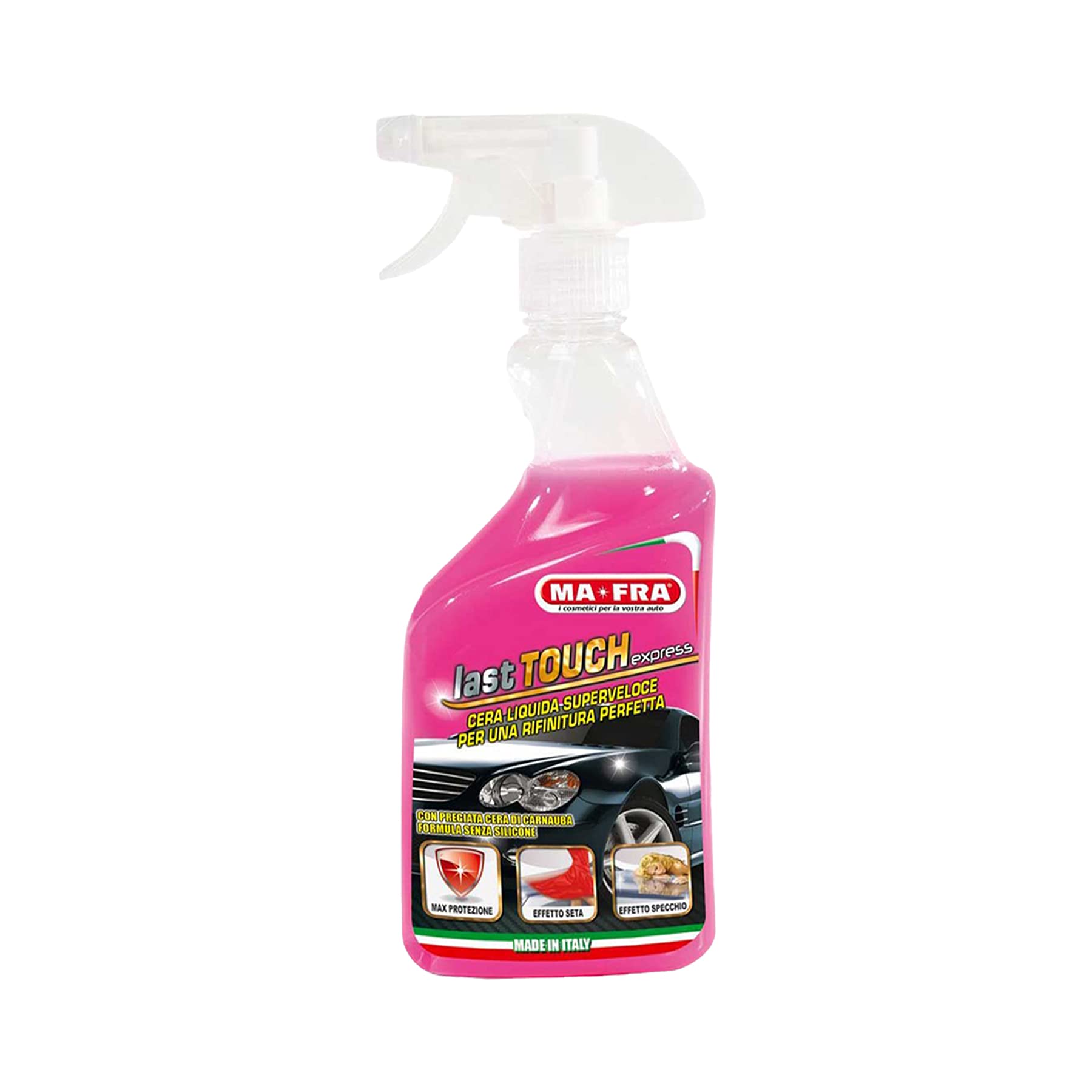 Set MAFRA trattamento tessuti 3in1, trattamento plastiche 3in1, glass cleaner, last touch, pulitore cerchi e gomme, trattamento pelle 3in1, fast cleaner più confezione di 7 panni in microfibra