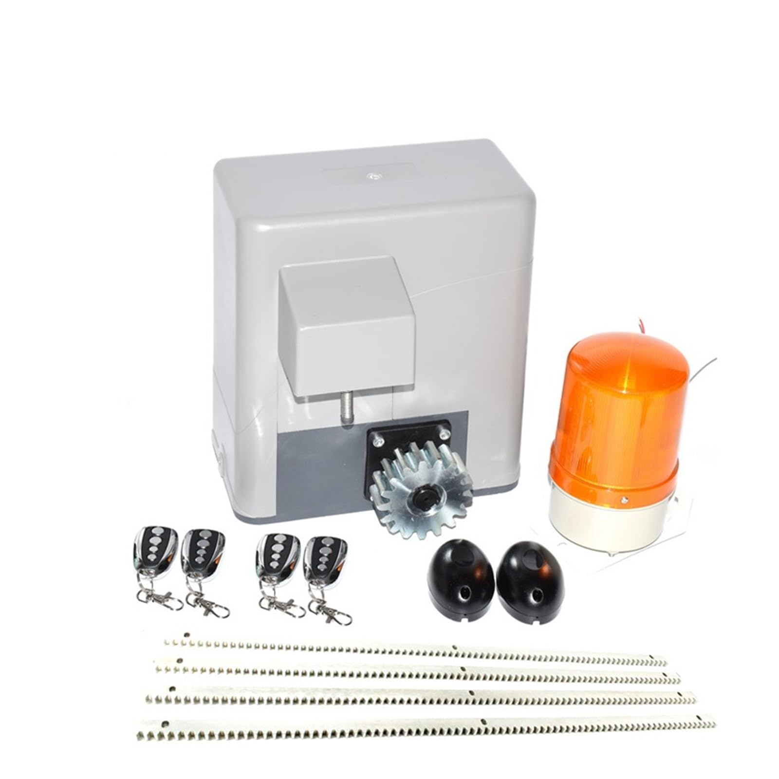 Automatic Gate Opener, 600kg Door Automatic Sliding Opener Electric Operator Wheeled Machine Safety Kit with 4m Steel Frame(Kit4)