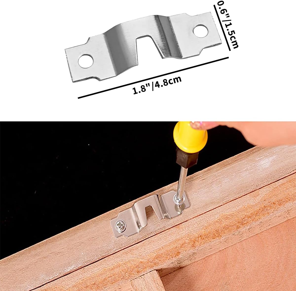 Heavy Duty Single-Notch Precision Iron Picture Hangers with Screws, 20 Pack, Holds Up to 100 lbs, Silver