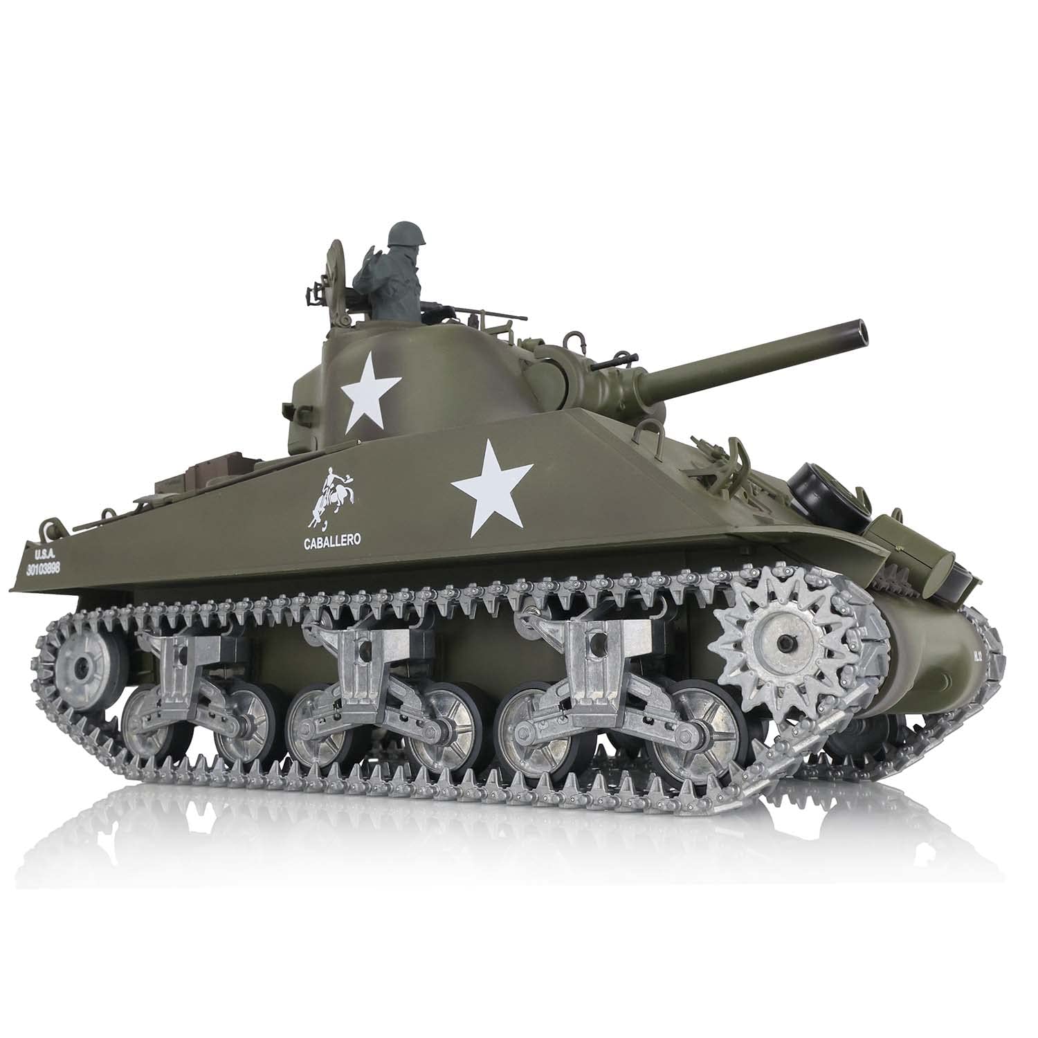 Heng Long Pro Versión 7.0 M4A3 Sherman RC Tanque 1/16 Custom Giratorio 360 ° Combate Luz infrarroja Sonido BB Draw, US en stock