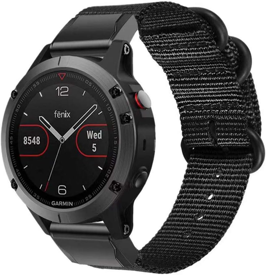 Miimall Correa de Nylon Compatible con Garmin Fenix 6X / 6X Pro / 6X GPS，26mm Correa de Respuesto Deprotivo Ajustable Banda con Hebilla para Garmin ...