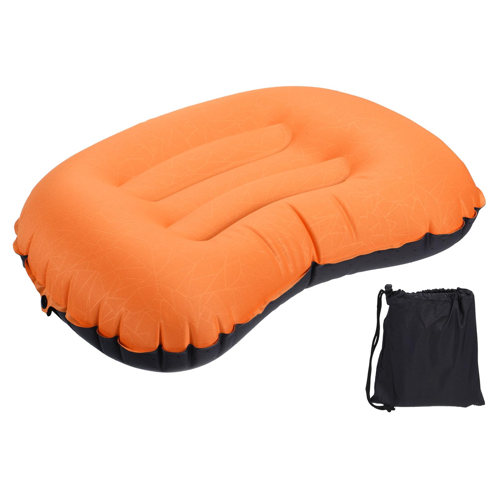 M METERXITYM METERXITY Inflatable Pillow - Large Inflatable Compressible Pillow Rest Cushion with Storage Pouch, Wear-Resistant, Apply to Camping (17 x 13, Orange)
