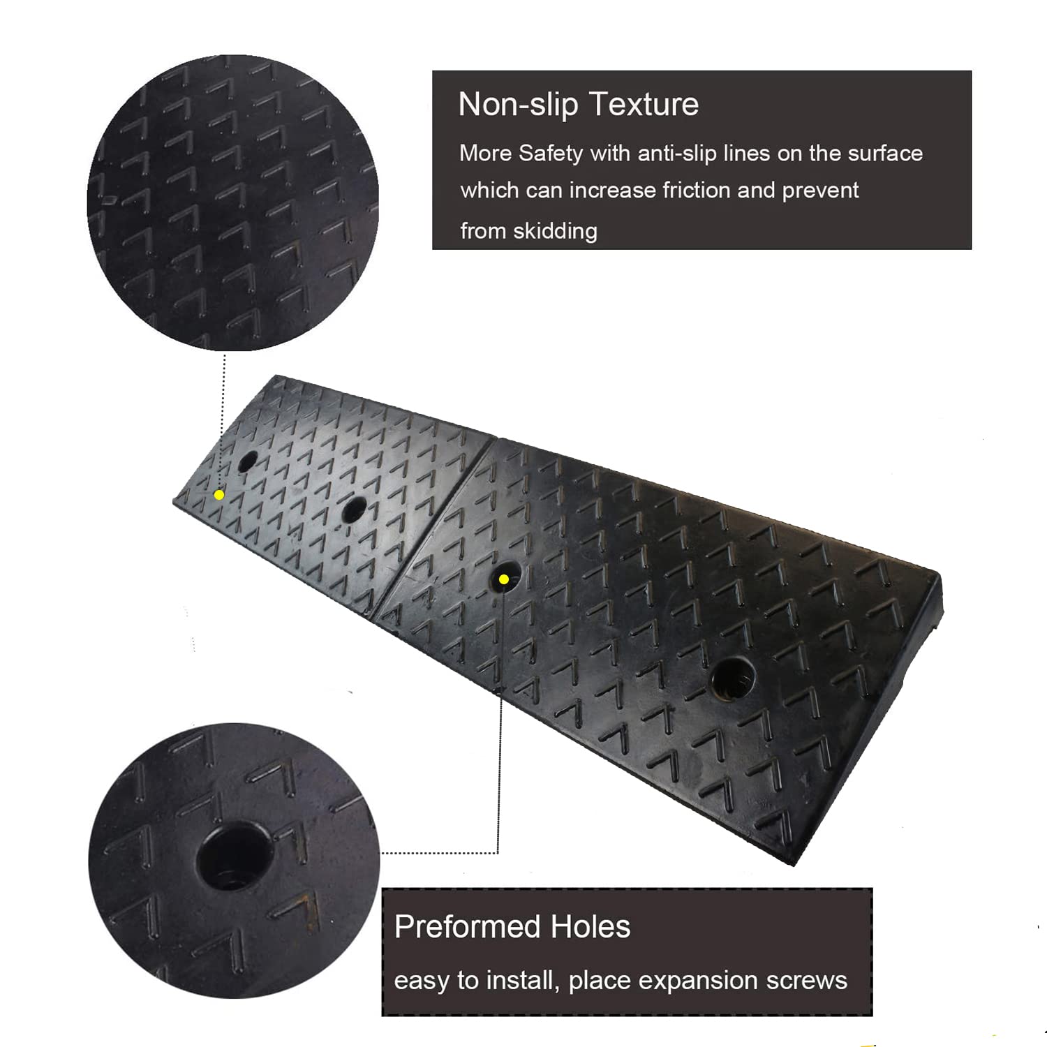 Snapklik.com : MYOYAY 2 Rise Rubber Curb Ramp Heavy Duty Rubber ...