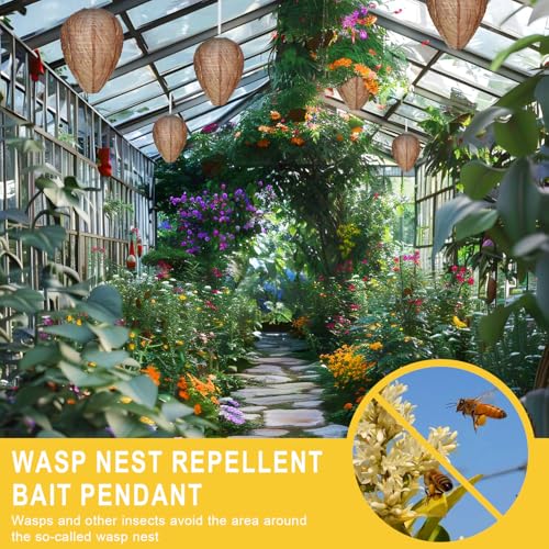 Pack of 5 fake wasp nest, wasp nest repellent, wasp trap, hornet nest dummy, wasps permanently repel - Image 2
