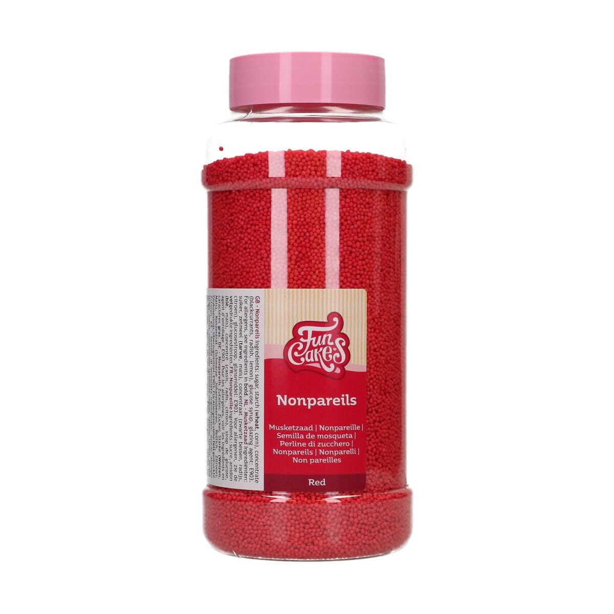 FunCakes Nonpareils Red: Cake Sprinkles, Great Taste, Perfect for Decorating Cakes, Ice Cream, Cupcakes, Cake Pops, Donuts and Cookies - 800 g