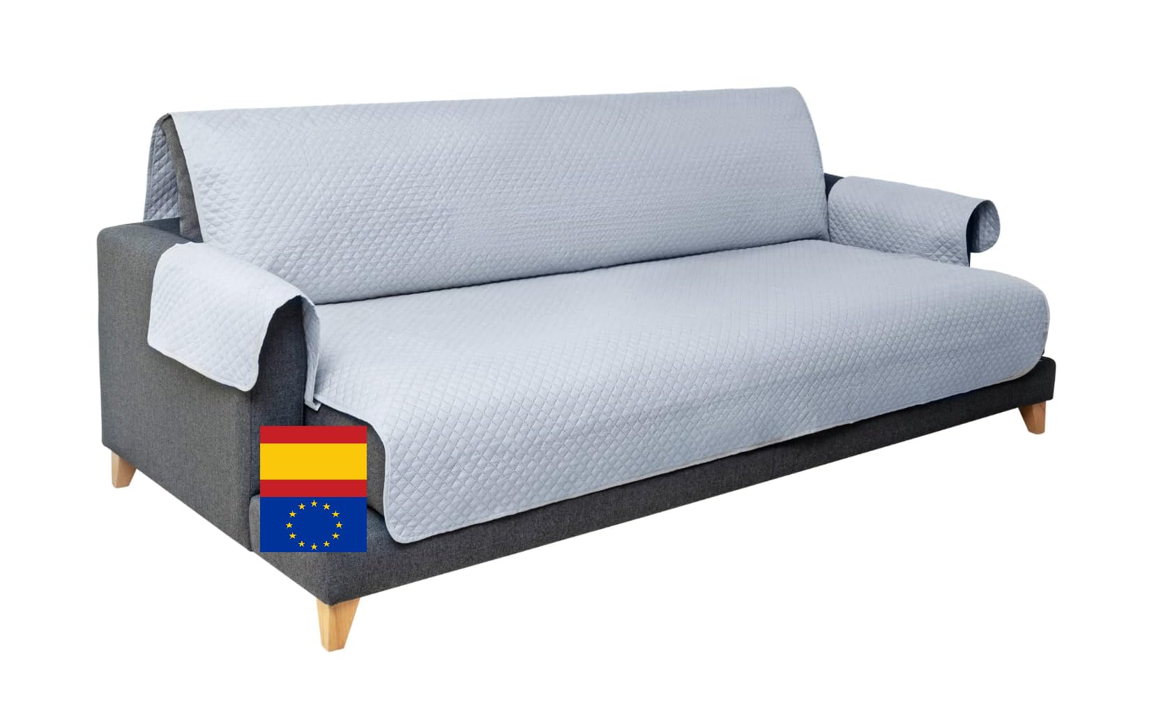 Funda Sofá 2 Plazas – Cubre Sofá Acolchado Reversible y Lavable – Protector Sofá Resistente contra Manchas y Arañazos – Ideal para Mascotas y Niños – Fabricado en España