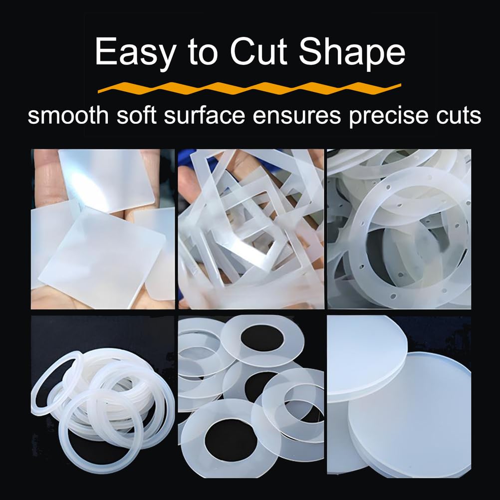 Guarnizione in Silicone ad Alta Resistenza al Calore, Foglio di Gomma Flessibile e Impermeabile per Isolamento e Tenuta, Ideale per Forno, Motore e Cucina,0.6m*1.2m*4mm