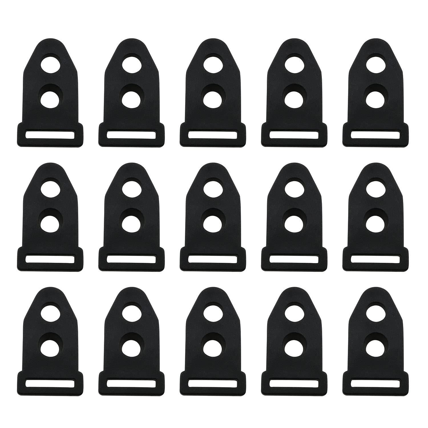 JCBIZ Tent Clip 15pcs Double Eyes Tool Tent Feet Clamp Wind Rope Buckle Tent Clip Outdoor Camping Traveling Hiking Accessories, Black