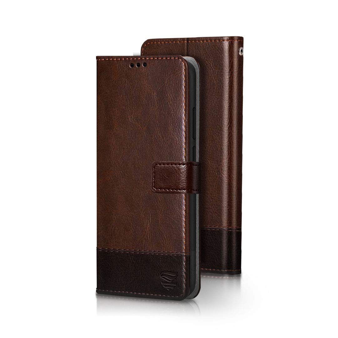 FLIPPED Vegan Leather Flip Case Back Cover for Redmi Note 10 Lite | Note 9 Pro | Note 9 Pro Max | Poco M2 Pro (Hand Stitched Leather Finish | Card Pockets Wallet & Stand | Brown with Coffee) (B085XZK56T) Amazon Price History, Amazon Price Tracker