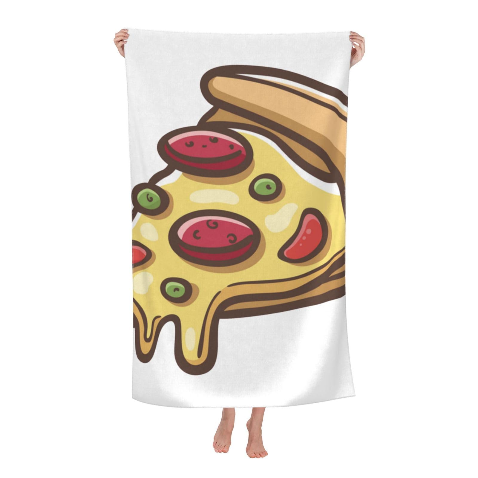 LSRCPD Beach Towel Pizza Microfiber Beach Towels Blanket Oversized Tropical Big Extra Large XL Pool Towels Quick Dry Sandproof for Women Girls Kids