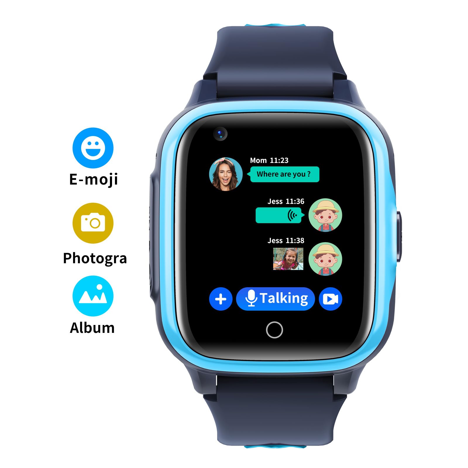 Smartwatch Bambini GPS 4G con WiFi Videochiamata SOS Camera Impermeabile Messaggio Sveglia Cronometro Modalità Classe Lettore Musicale Notifica Vibrazione Regalo per Ragazzi e Ragazze