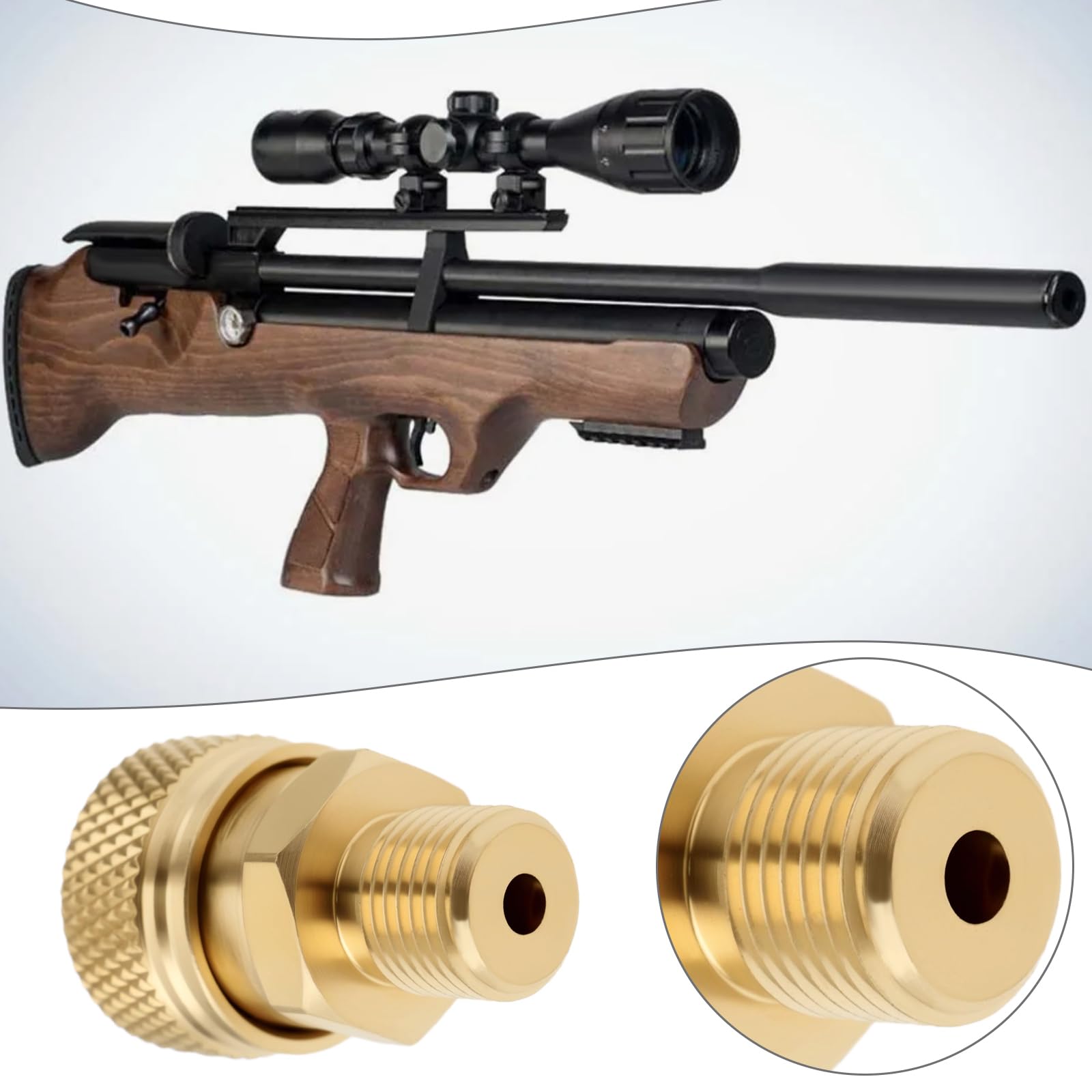eMagTech 1/8 BSPP Male Thread Quick-Disconnect Plug Adapter 8MM Brass Quick Connect Female Connector for PCP Air Guns 26.5x18x14mm - Image 3