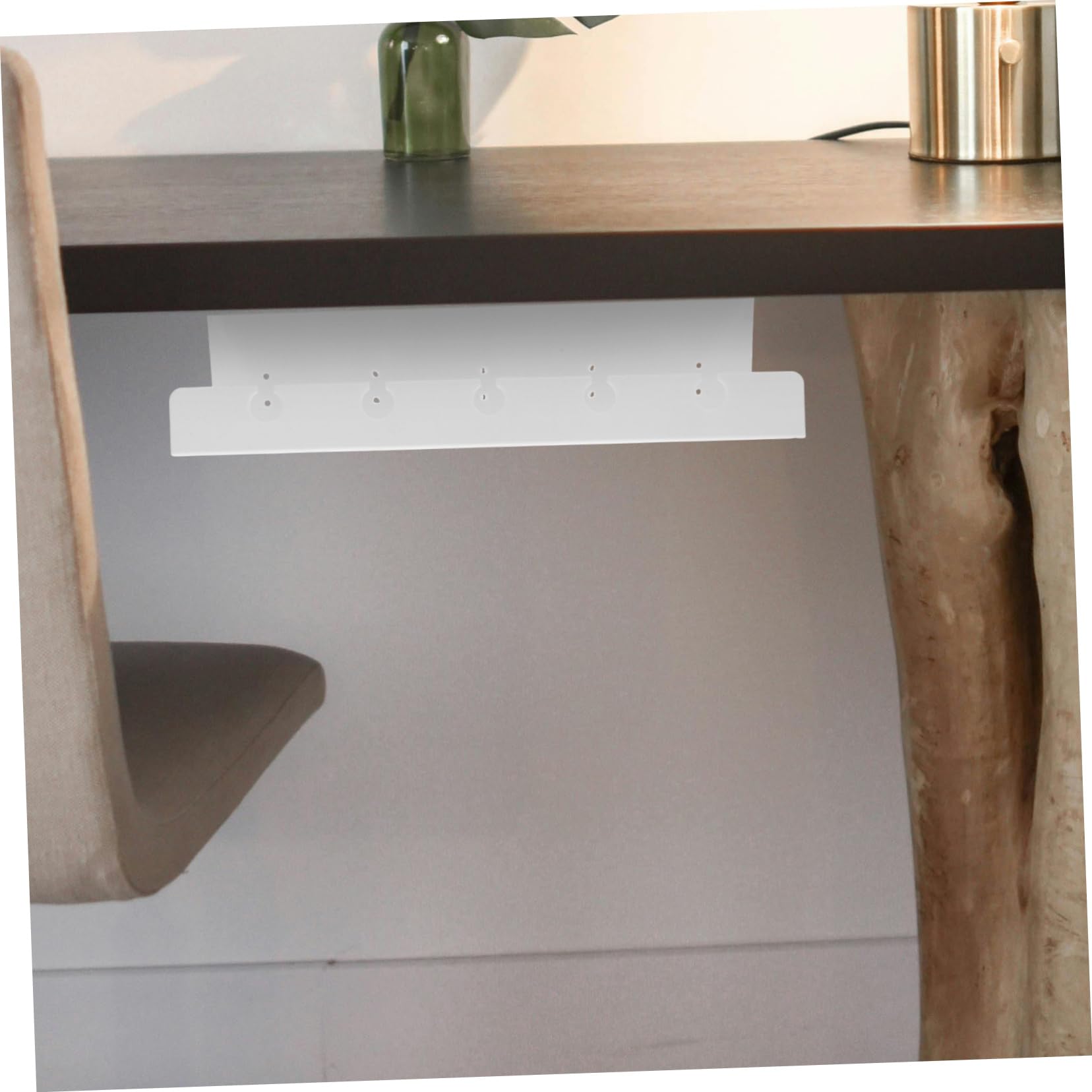 Plateau De Rangement Sous Bureau Avec Pince - Organisateur De Câbles Et Fournitures, 36.5x20 Cm, Noir