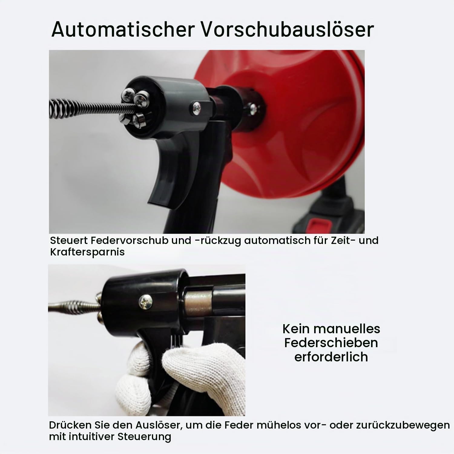 Rohrreinigungsspirale Mit Metalltrommel [15m] Mit Bohraufsatz,Ideale Abflussspirale Für Eine Umweltfreundliche Rohrreinigung,Die Stabile Rohrspirale Für Echte Heimwerker,Passt Für Fast Alle Abflüsse