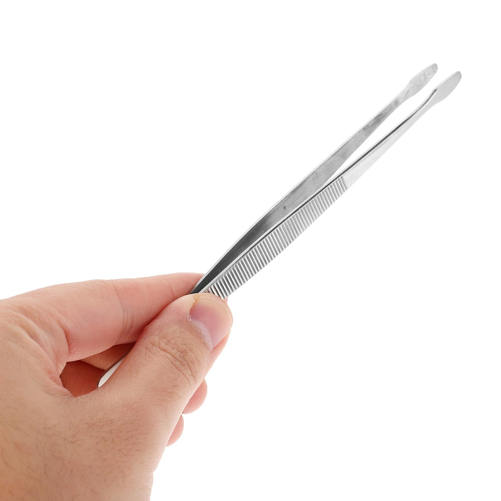 Kisangel Pinzette di Precisione per Francobolli in Acciaio Inox Argento, Antistatiche, Resistenti e Versatili per Laboratori e Uso Domestico