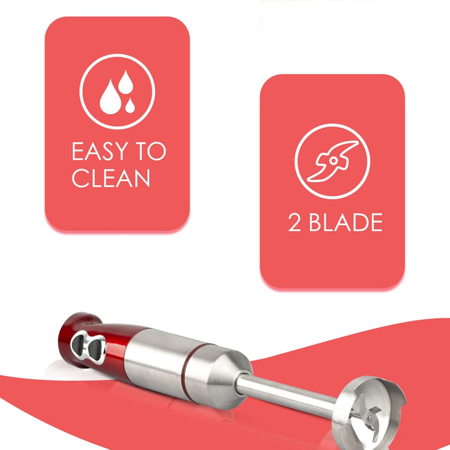 1000W Handheld Blender, 12 Speed and Turbo Mode, Electric Hand Blender Stainless Steel Immersion Handheld Stick Blender for Soup Puree Baby Food EU Plug