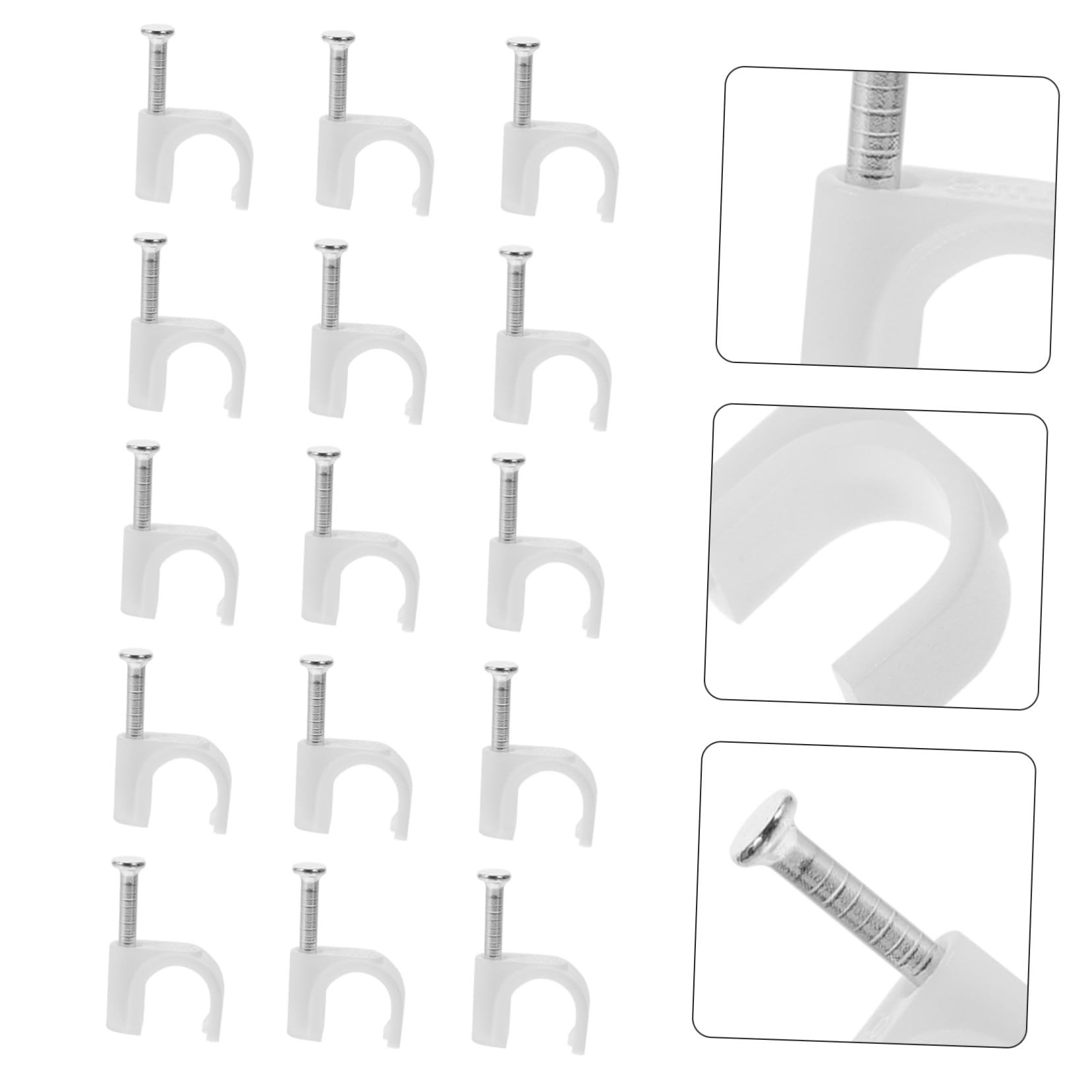 HOMSFOU 1500pièces Clips De Câbles Muraux Clips Éthernet Supports De Fil Installation Facile Avec Clous Organisation De Câbles Pour Bureau Et Maison