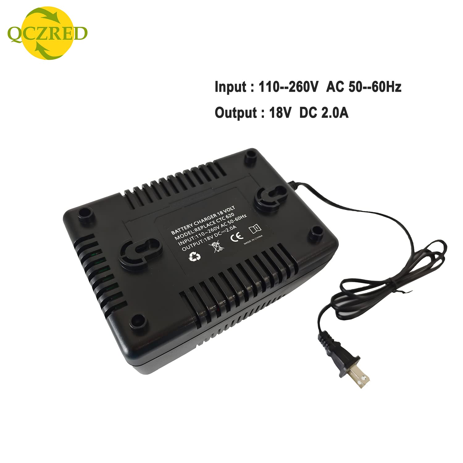 QCZRED CTC620 Replace Charger Compatible with Snap On CTB6187 CTB6185 CTB4187 CTB4185 Battery