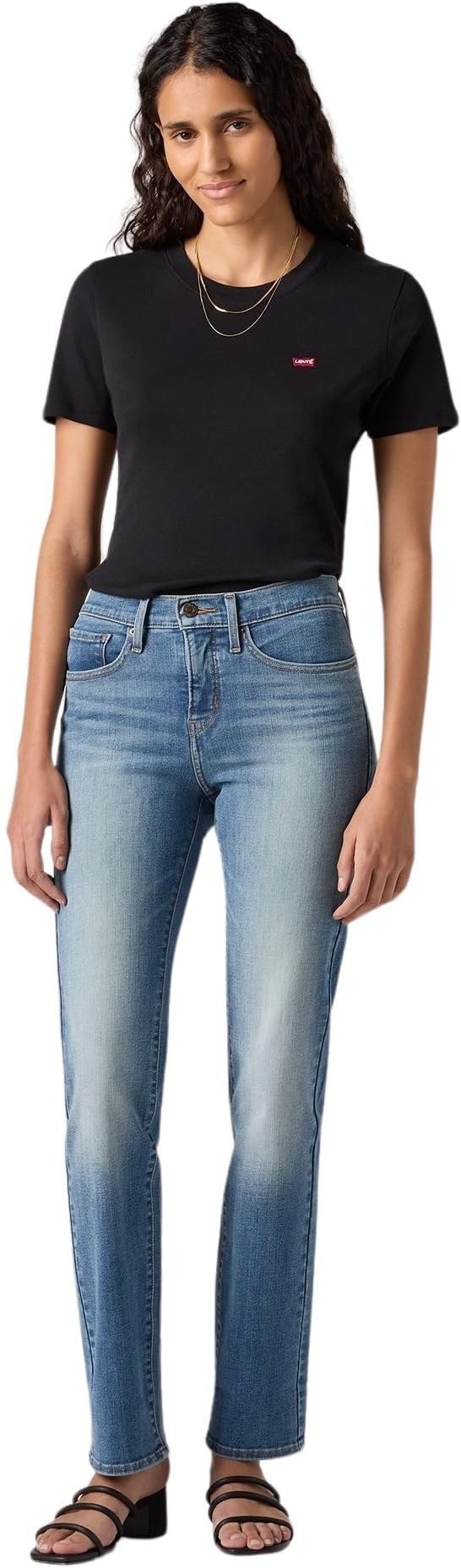 Levi's Women's 314 Shaping Straight Jeans, Smudged Line, 29W / 34L