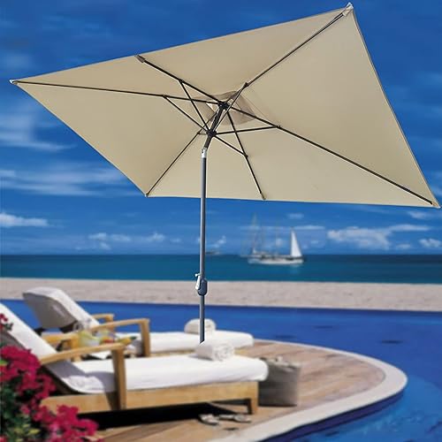 Miniatura 4 de Paño de repuesto para sombrilla de jardín, 2 a 9.8 ft, toldo de repuesto para sombrilla de patio, toldo de repuesto para mesa de mercado, color caqui