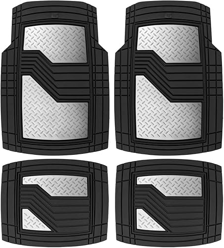Cat DiamondShield Alfombrillas de goma para autos, camiones, SUV, protección contra todo tipo de clima, alfombrillas delanteras y traseras con
