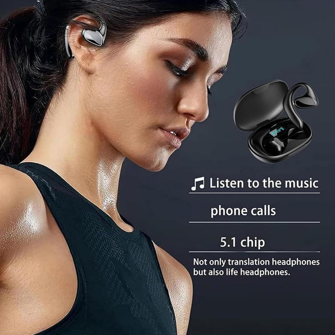 Meacode traductor, Meacode AI translation earbuds, auriculares traductor en tiempo real, 144 idiomas, traducción simultánea, función sin conexión, ideales para viajes, negocios y estudios (Negro)