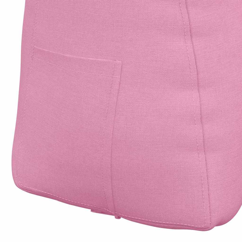 Rückenpolster Rosa 80x24x50 cm Samt-Optik Bett Keilkissen | Samtiges Keilkissen mit Knopf-Design und abnehmbarem Bezug für gemütliche Stunden im Schlafzimmer und Wohnzimmer.
