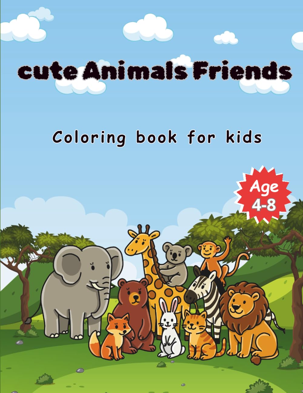 cute Animals Friends: Coloring book for kids