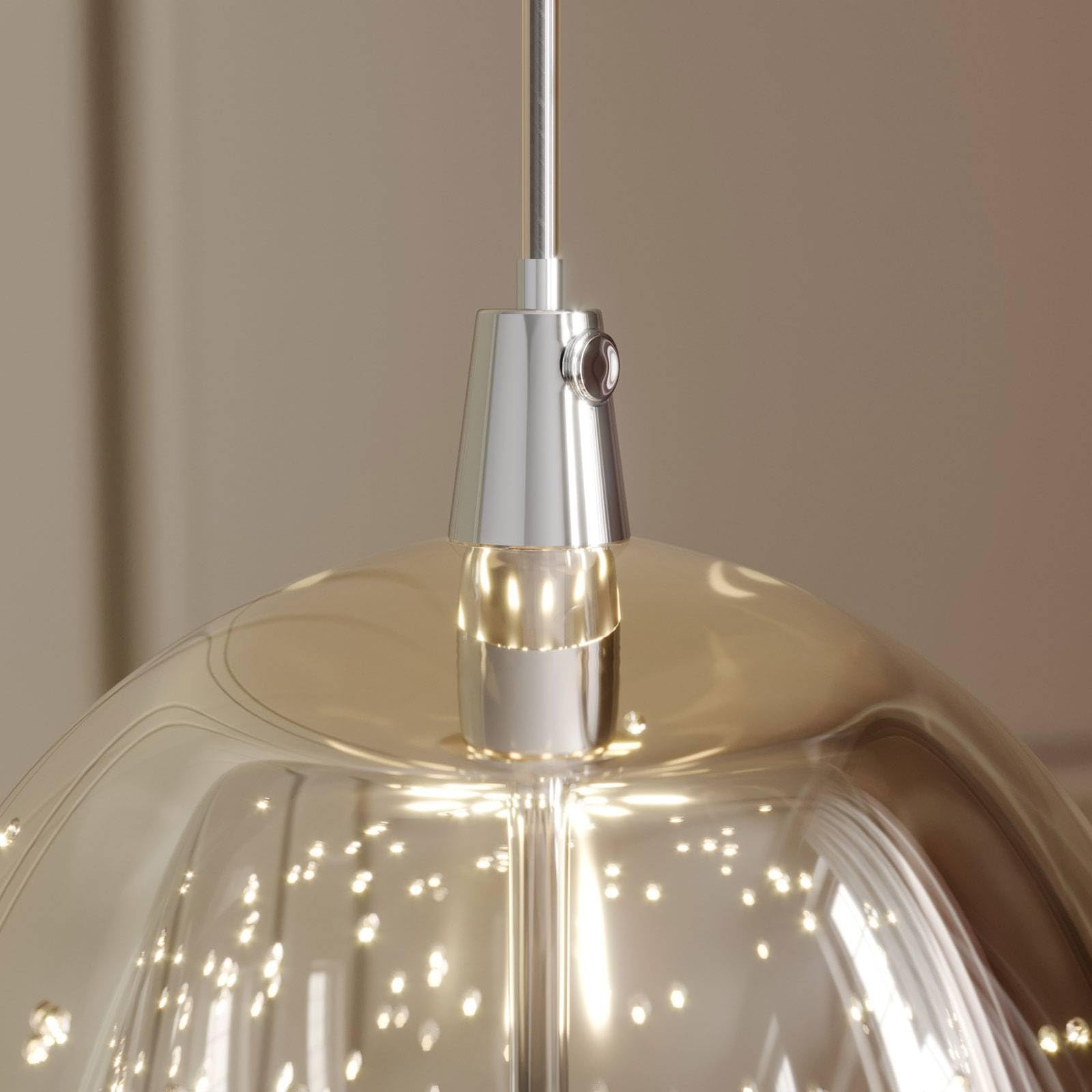Lucande LED Pendelleuchte Hayley (Modern) in Transparent aus Glas (1 flammig,) - Hängelampe Esstischlampe Hängeleuchte Wohnzimmerleuchte