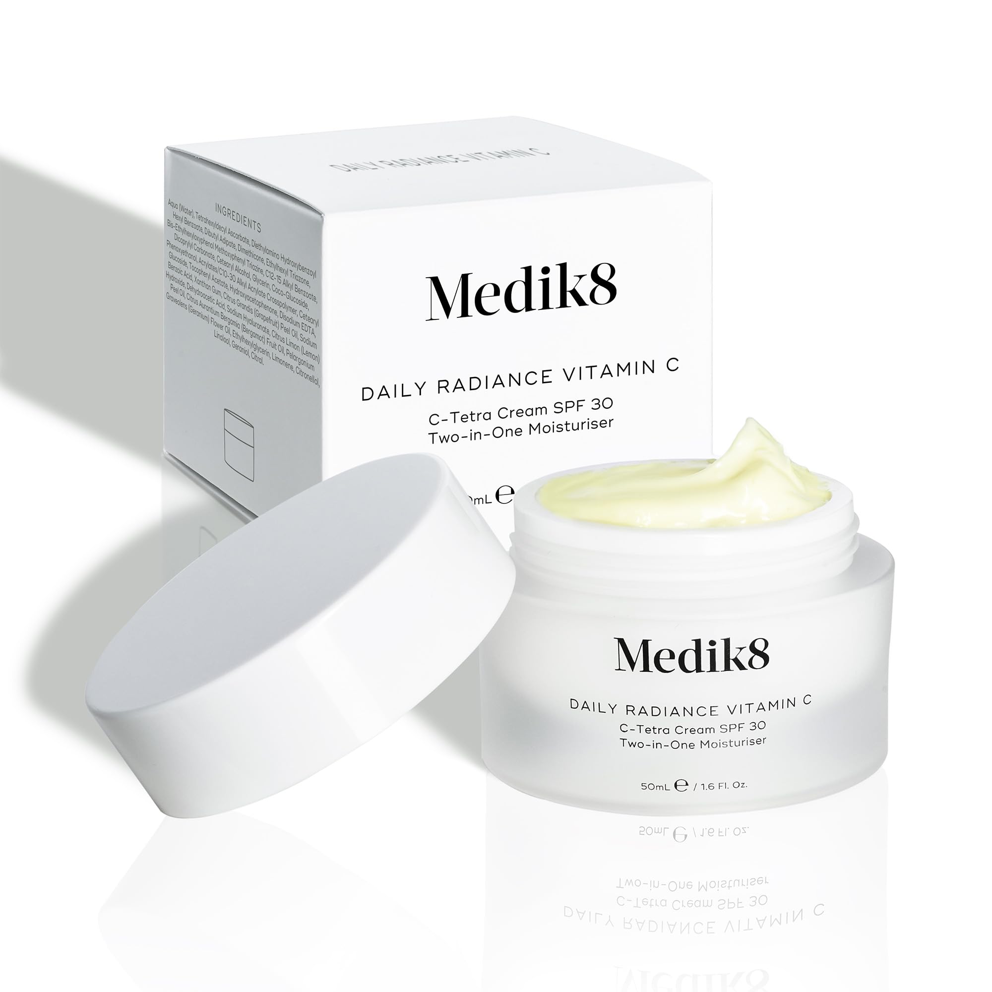 Medik8 Daily Radiance Vitamin C, 2-in-1 LSF & Feuchtigkeitscreme - 50 ml | C-Tetra 7% Vitamin-C-Creme mit LSF 30; 2-in-1-Feuchtigkeitspflege für mehr Schutz; belebt und schützt jeden Morgen