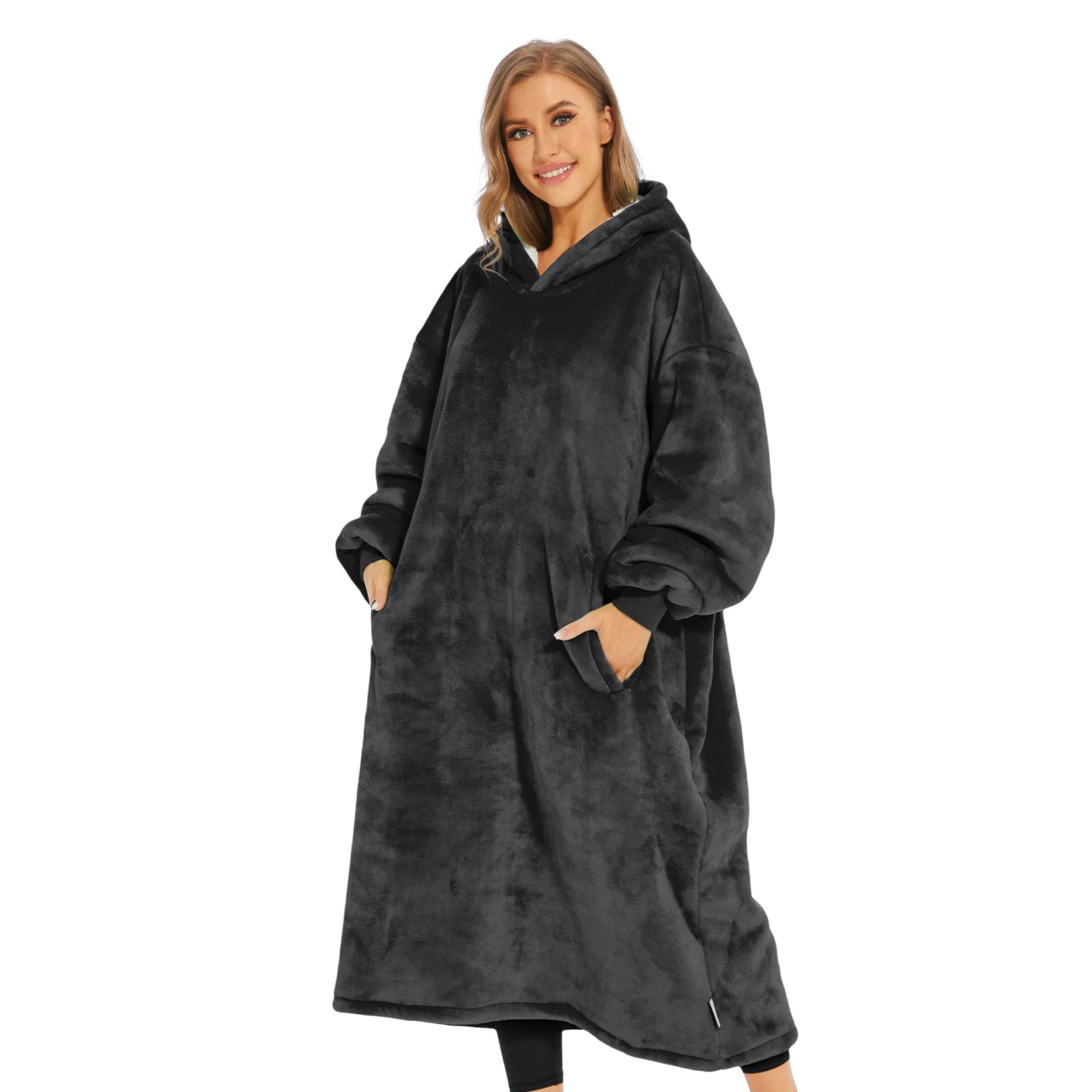 Amazon.com: Venustas Wearable Blanket Hoodie, Oversized Sherpa Hooded  Blanket Sweatshirt, Super Warm and Cozy Hoodie Blanket for Women Men Adults  : Home u0026 Kitchen