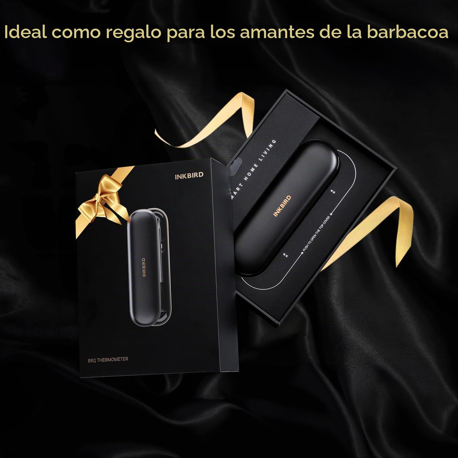 Inkbird INT-11P-B Termómetro para carne inalámbrico, termómetro para barbacoa | Control por aplicación con 91 m/300 pies, IP67, resistente al agua, termómetro para asar, para horno, barbacoa, ahumador