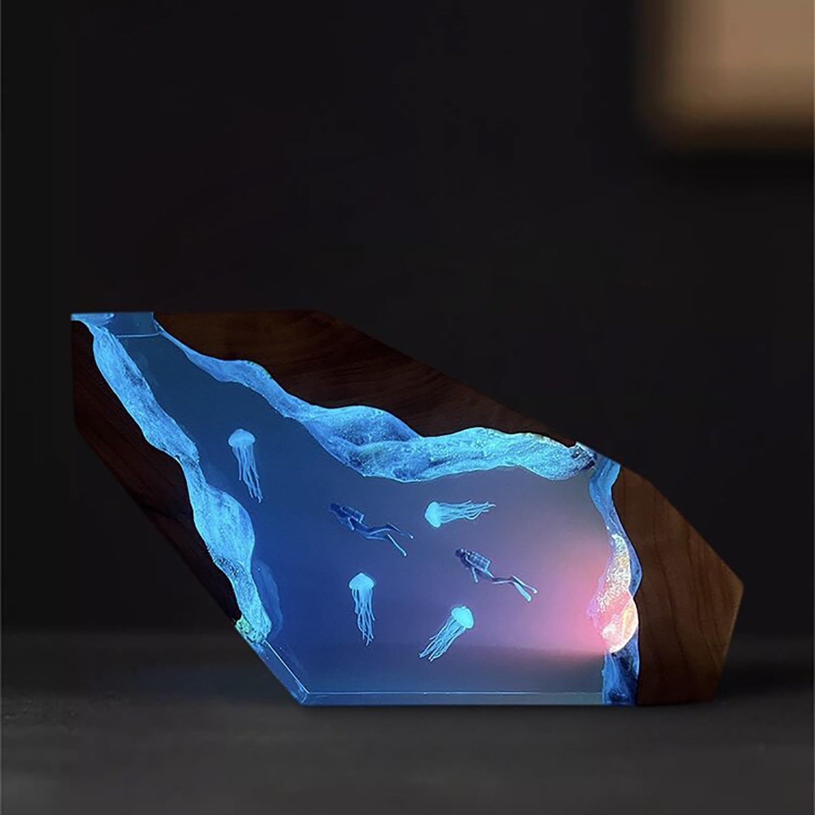 FGJtguE Woods lamp, with Couple Diver & Whale Shark USB LED Night Light Underwater Diorama,Decor for Marine Lovers(E)