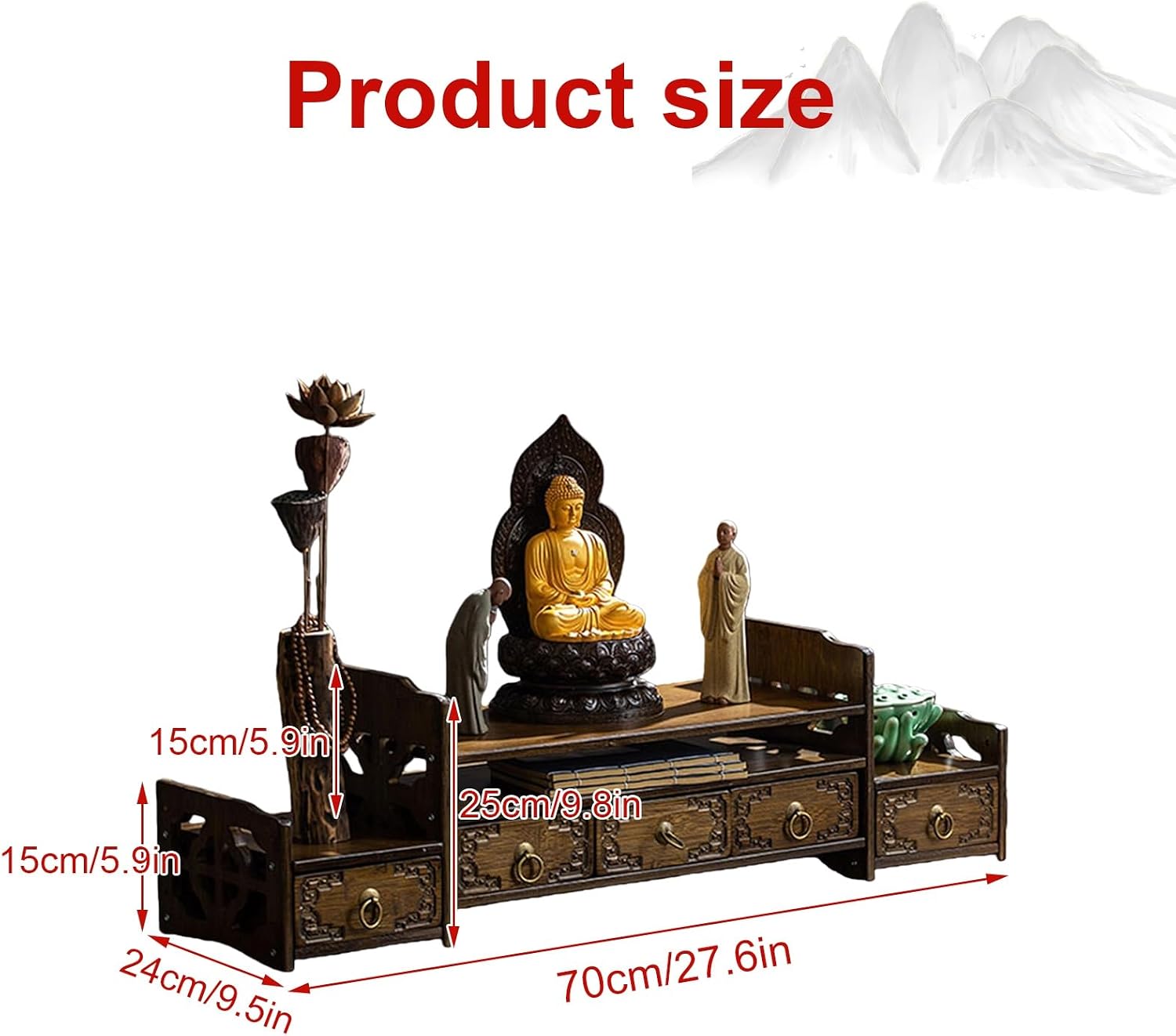 Personal Shrine Altar Table, Altar Cabinet Simple Modern Shrine, for Home or Temple Display
