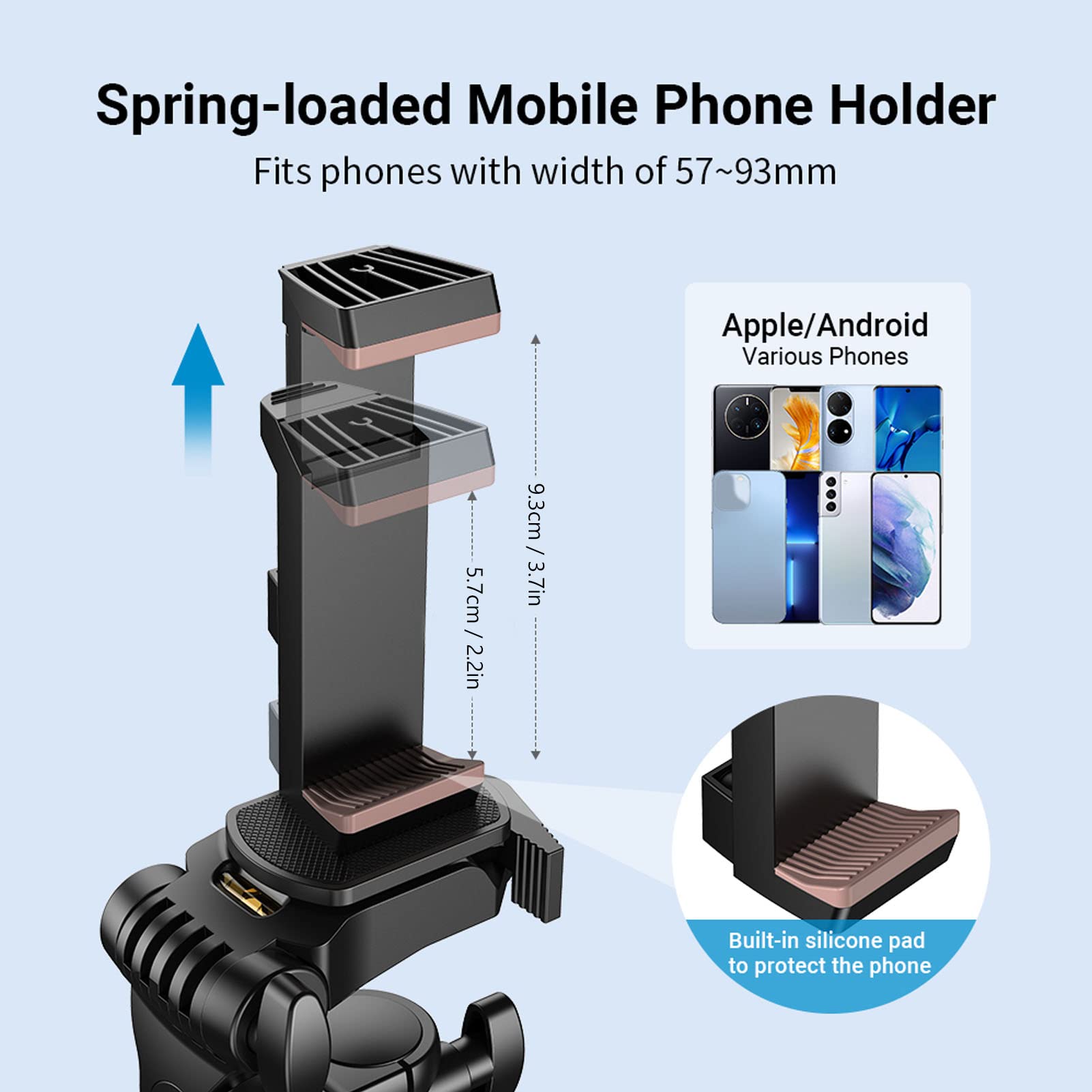 Statyw do Telefonu Komórkowego, Wysuwany Statyw do Telefonu Komórkowego 2 w 1 Stojak na Telefon z Pilotem, 4-stopniowy Kijek do Smartfona Selfie, Kompatybilny z Telefonem, Aparatem