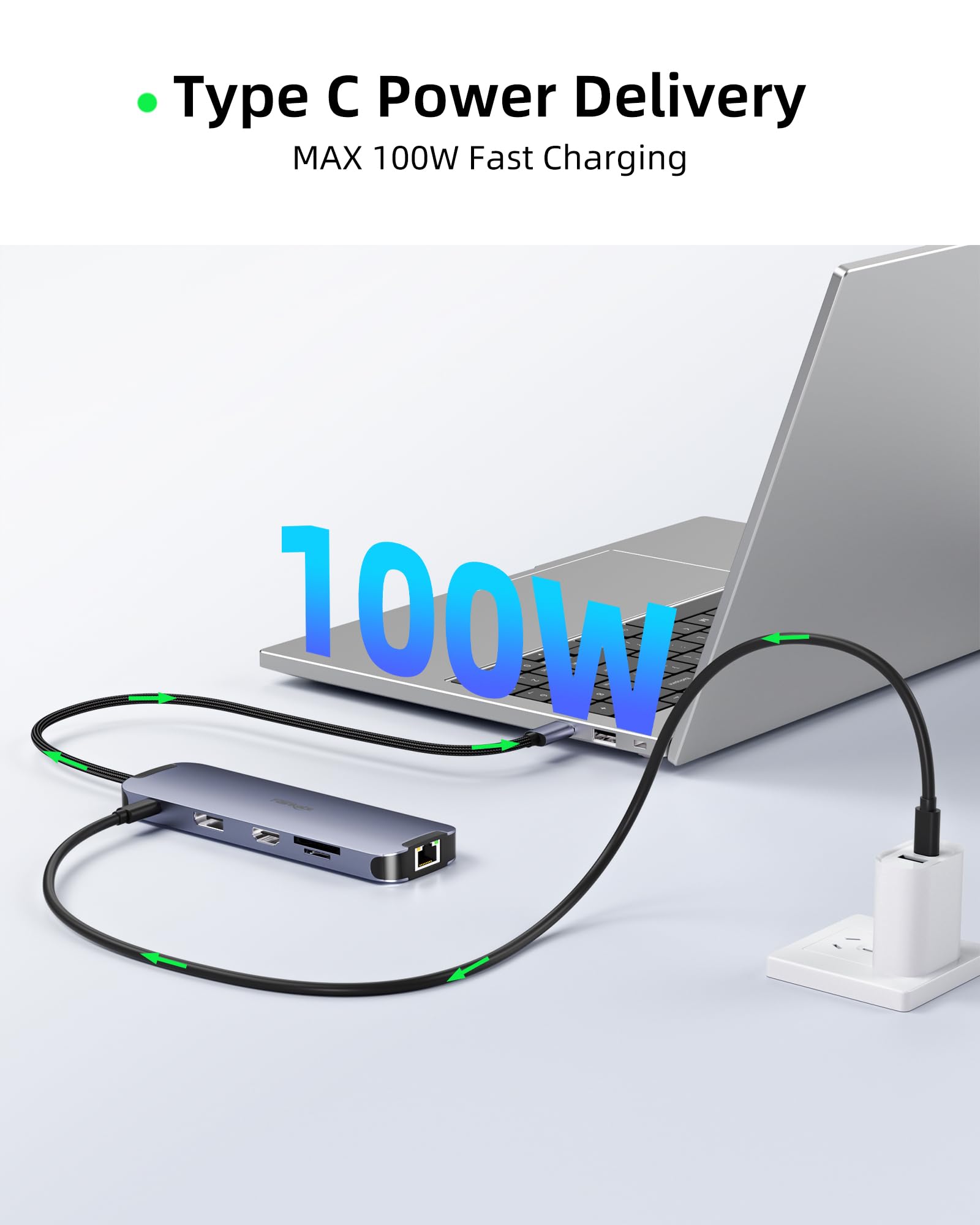 Hub USB C HDMI 4K60 Hz, USB C do DisplayPort, hub USB-C Thunderbolt 3, stacja dokująca do laptopa, podwójny monitor z Ethernetem, PD, USB3.0, czytnik kart SD/TF