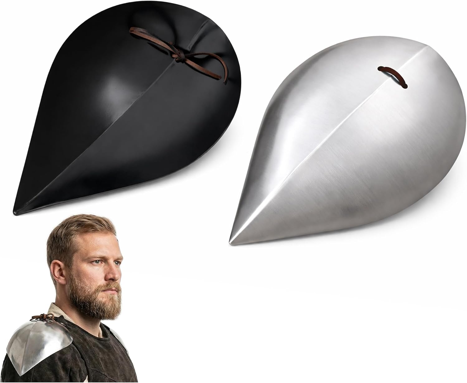 Lord of Battles Medieval Pauldrons Shoulder Armor, Steel Knight Spaulders for LARP, Cosplay & Renaissance Costume