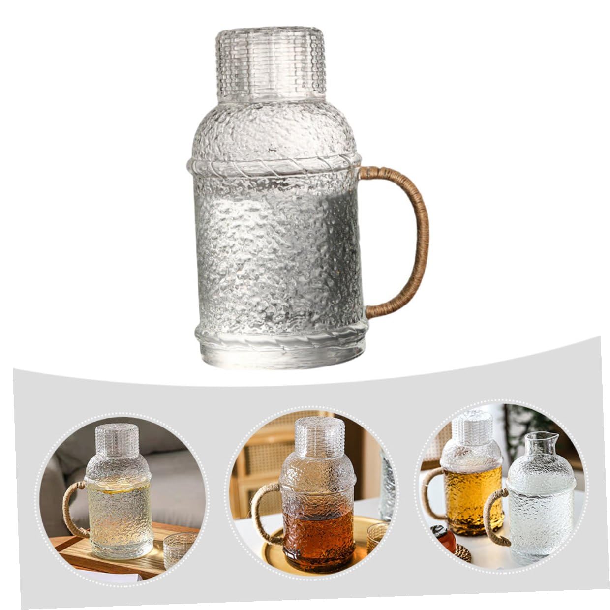 Glaskrug Wasserkocher 2,0l Aus Hitzebeständigem Glas Mit Deckel Transparenter Wasserkrug Für Zuhause Und Büro Großer Wasserbehälter Für Tee Und Kalte Getränke