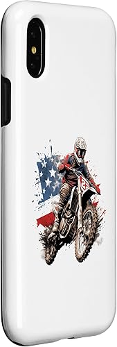 Miniatura 9 de iPhone 12 mini Cool Design Motocross Rider with USA flag Case