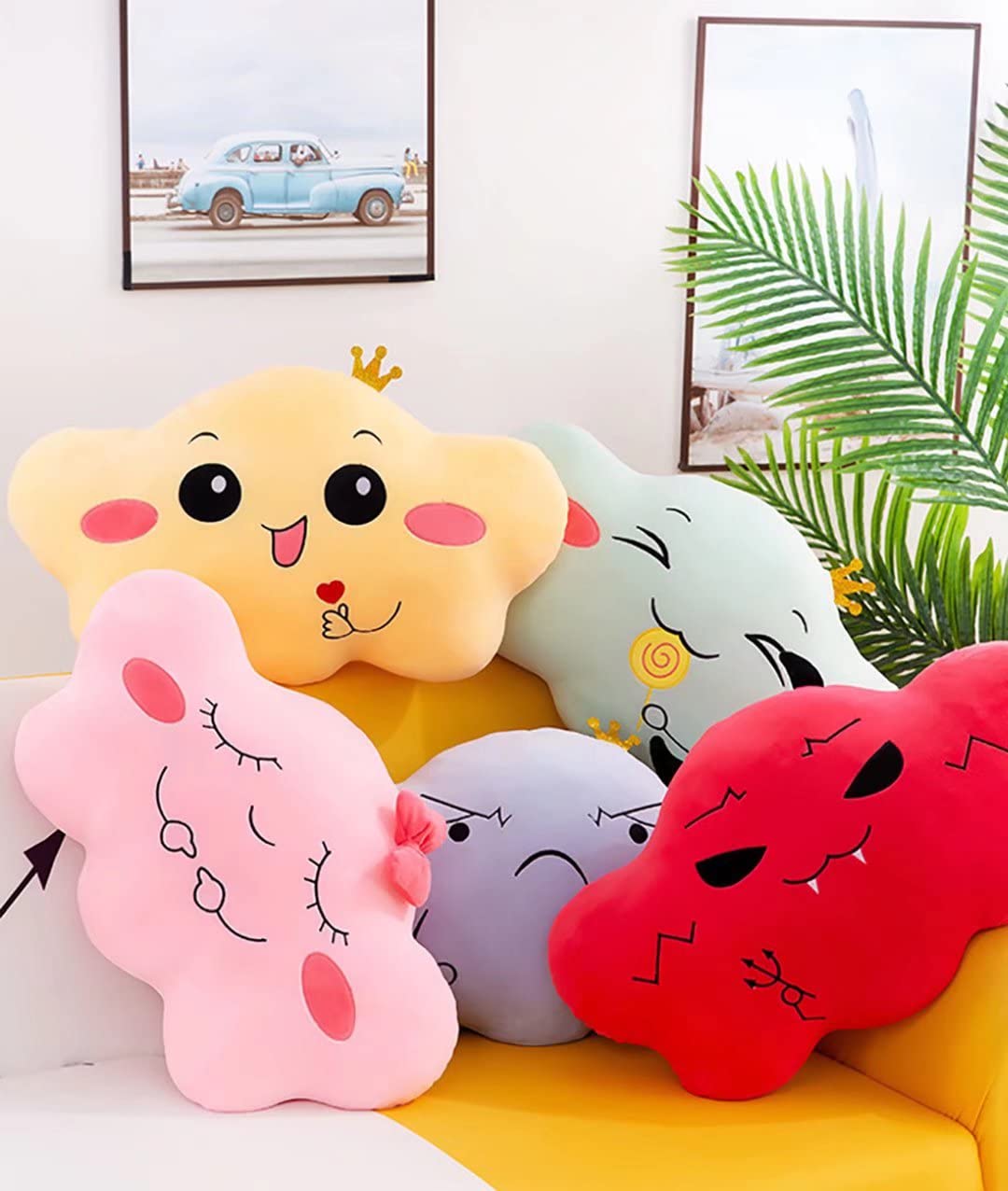 Lntyq Coussin De Sol En Forme De Fleur, Décoration De Chambre Mignonne Pour Filles, Coussin En Peluche, Coussin De Confort Décontracté, Coussin De Décoration Pour Canapé, Tatami, Voiture, Maison (50 X