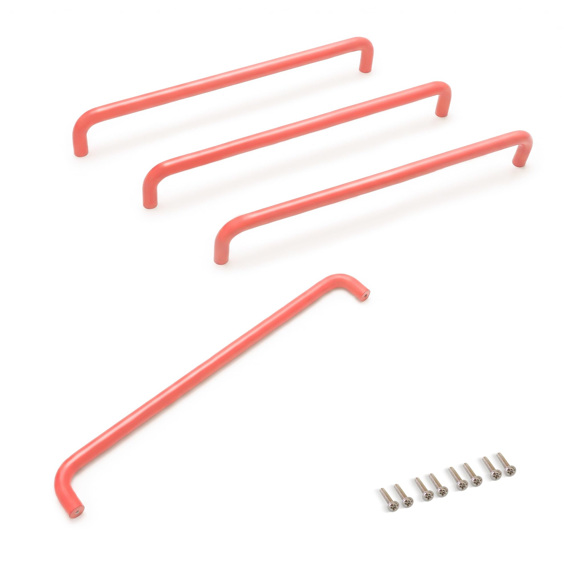 4 Pack Orange Aluminium Handles, 256mm for Wardrobes, Bold Vibrant Accent