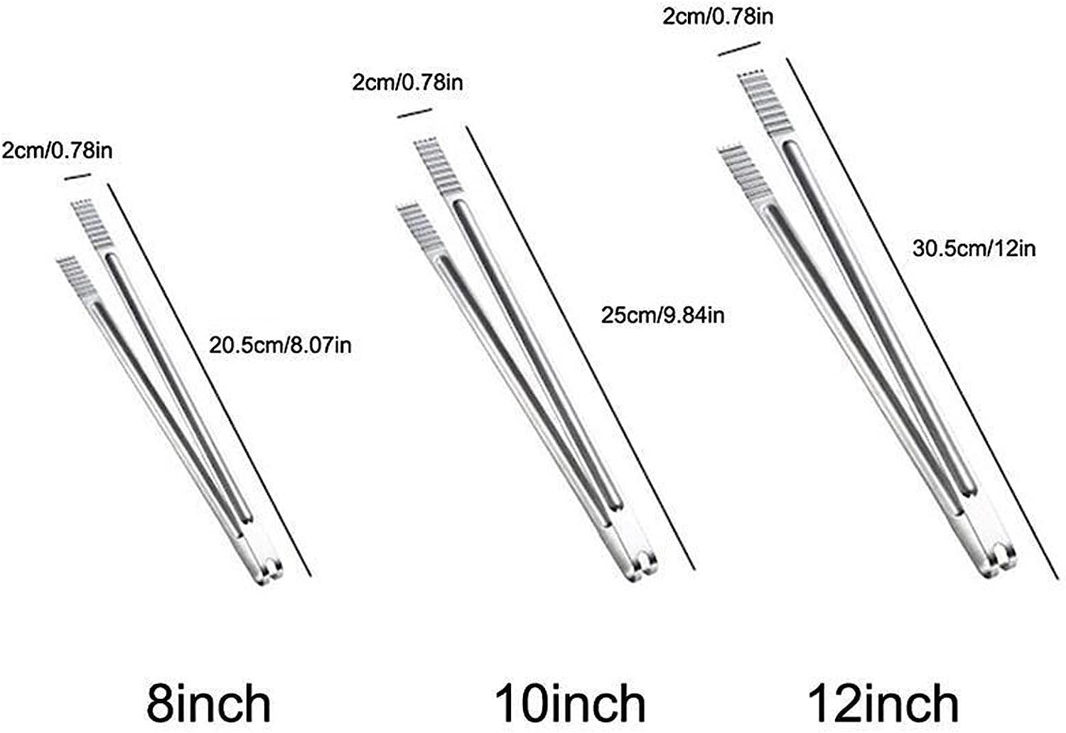Pinzas Multiusos, Pinzas de Metal, Pinzas for cocinar Alimentos, Pinzas for Servir de Acero Inoxidable, Pinzas for cocinar en la Cocina, Utensilios de Cocina for Barbacoa, alicates(8 Inches)